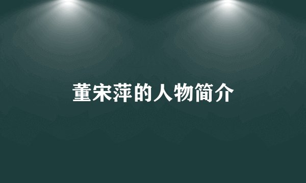 董宋萍的人物简介
