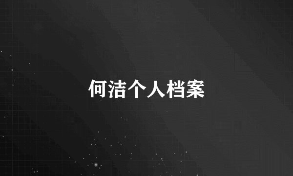 何洁个人档案