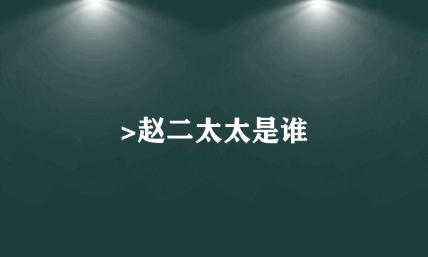 >赵二太太是谁