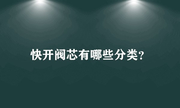 快开阀芯有哪些分类？