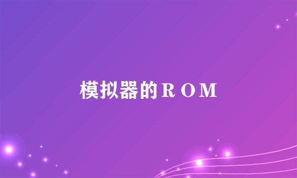 模拟器的ROM