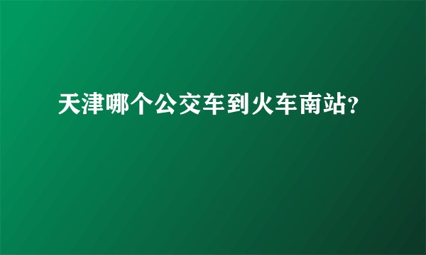 天津哪个公交车到火车南站？