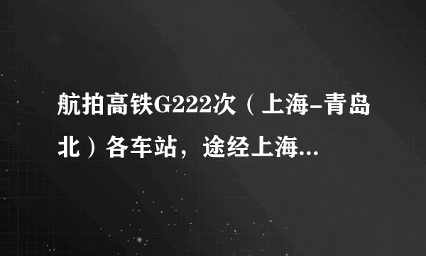 航拍高铁G222次（上海-青岛北）各车站，途经上海、江苏和山东