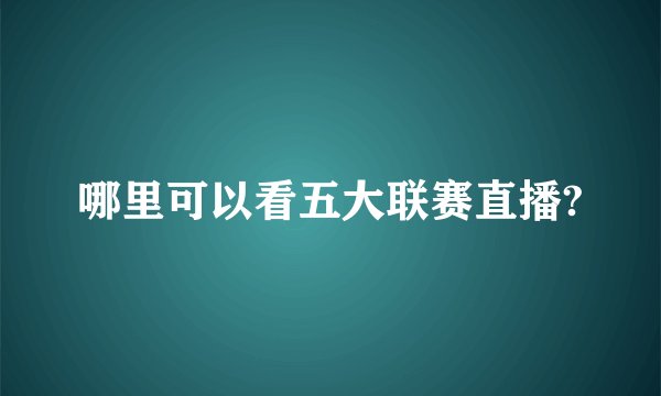 哪里可以看五大联赛直播?