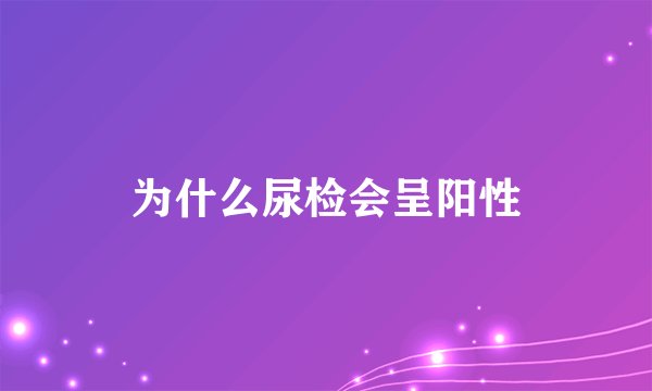 为什么尿检会呈阳性