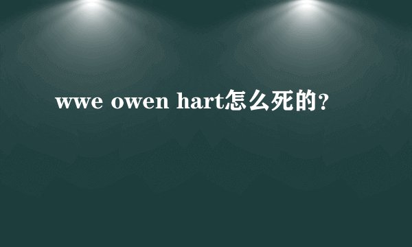wwe owen hart怎么死的？