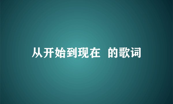 从开始到现在  的歌词