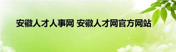 安徽人才人事网 安徽人才网官方网站