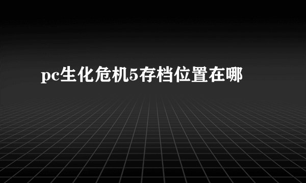 pc生化危机5存档位置在哪