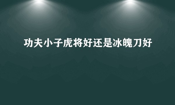 功夫小子虎将好还是冰魄刀好