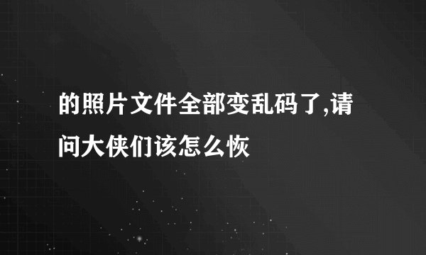 的照片文件全部变乱码了,请问大侠们该怎么恢復