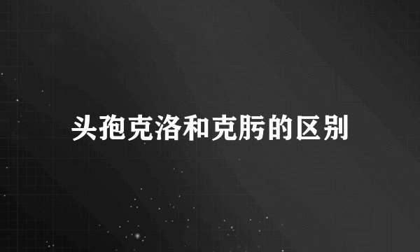 头孢克洛和克肟的区别