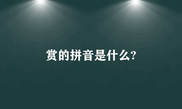 赏的拼音是什么?