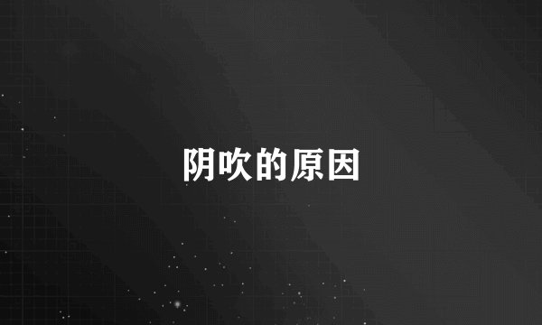阴吹的原因