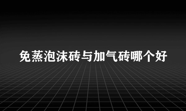 免蒸泡沫砖与加气砖哪个好