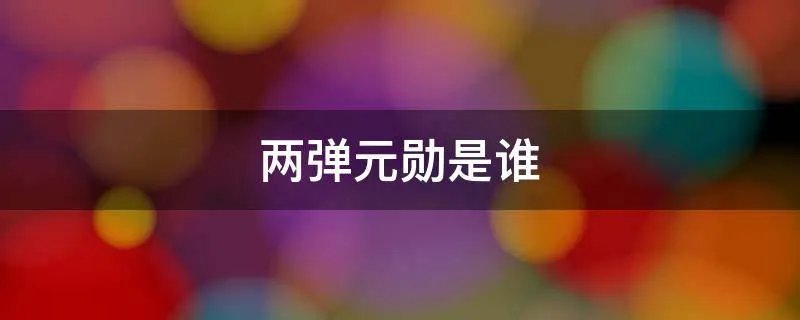 两弹元勋是谁
