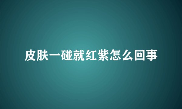 皮肤一碰就红紫怎么回事