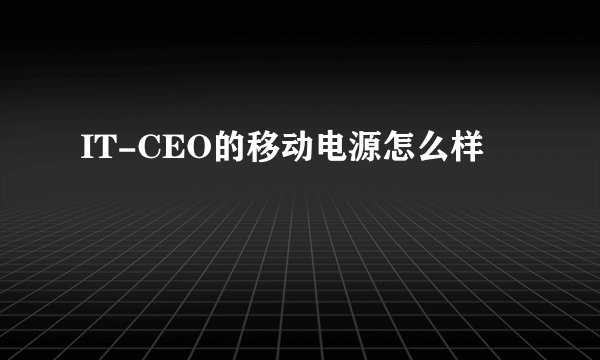 IT-CEO的移动电源怎么样