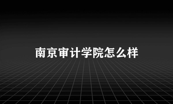 南京审计学院怎么样