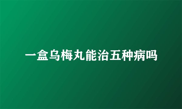 一盒乌梅丸能治五种病吗