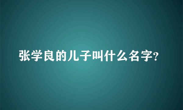 张学良的儿子叫什么名字？