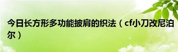 今日长方形多功能披肩的织法(cf小刀改尼泊尔)