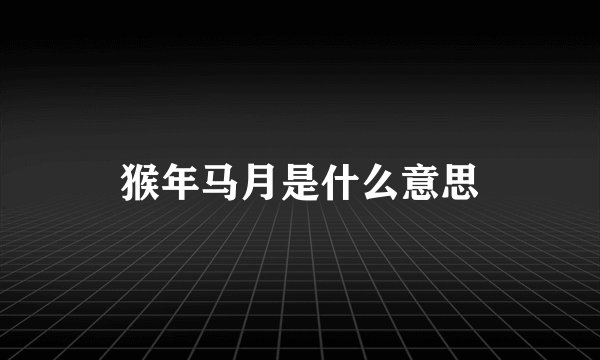 猴年马月是什么意思
