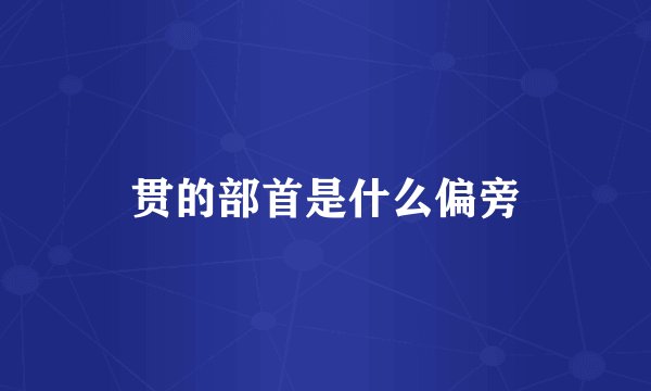 贯的部首是什么偏旁