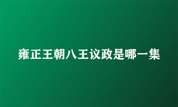 雍正王朝八王议政是哪一集