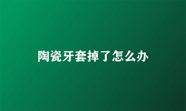 陶瓷牙套掉了怎么办