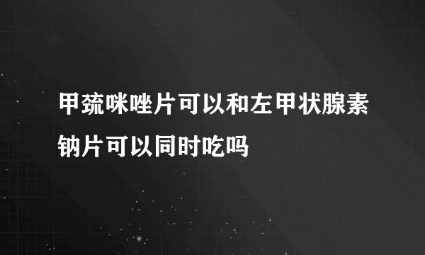 甲巯咪唑片可以和左甲状腺素钠片可以同时吃吗