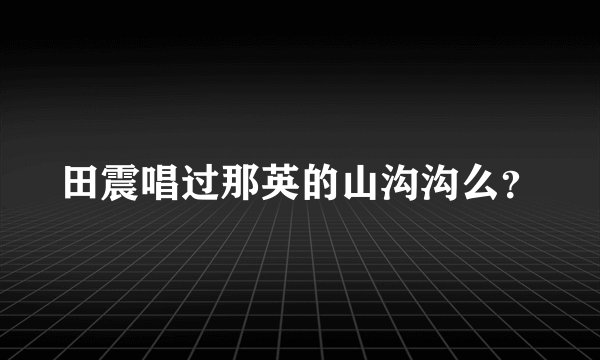 田震唱过那英的山沟沟么？