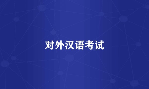对外汉语考试