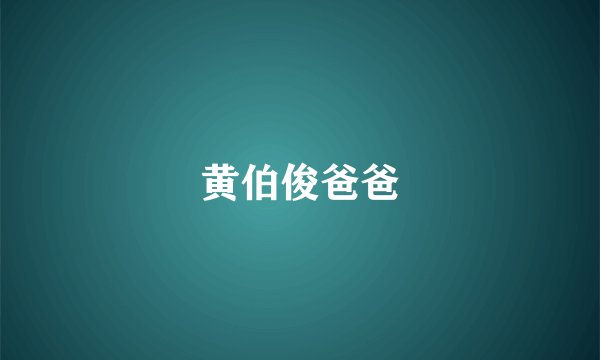 黄伯俊爸爸