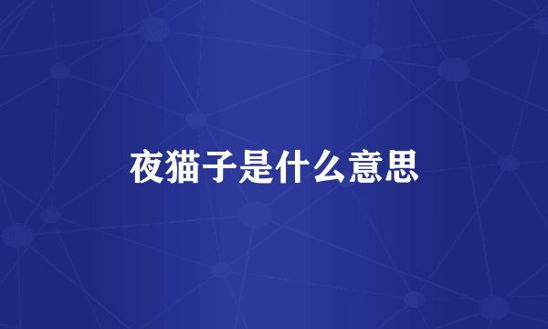 夜猫子是什么意思