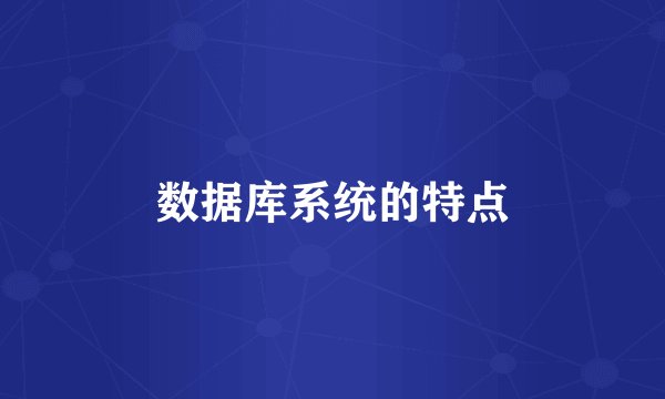数据库系统的特点