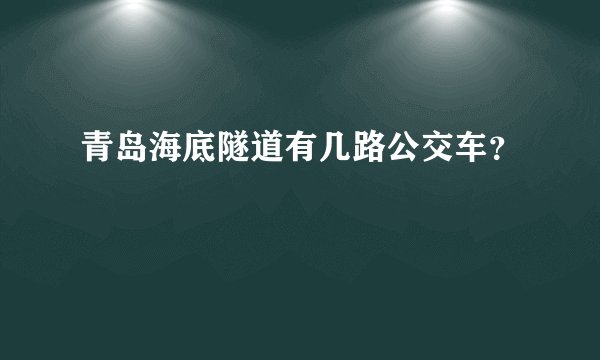 青岛海底隧道有几路公交车？