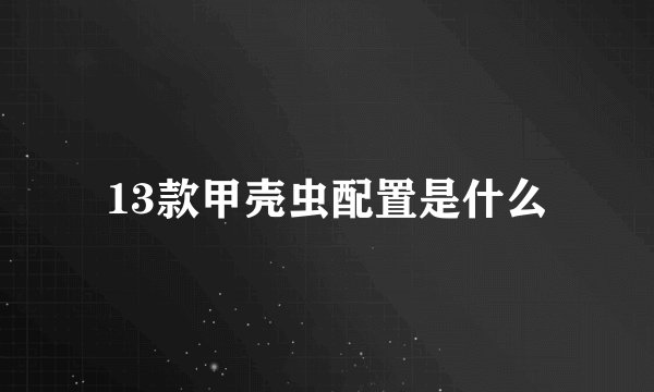 13款甲壳虫配置是什么