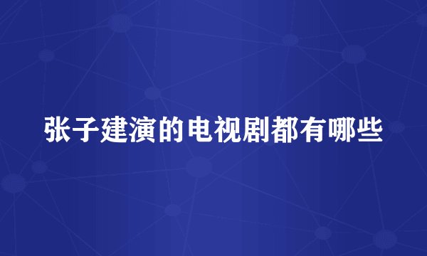 张子建演的电视剧都有哪些