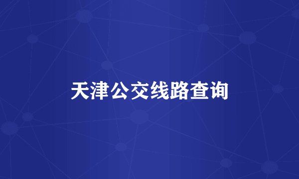 天津公交线路查询