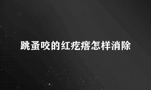 跳蚤咬的红疙瘩怎样消除