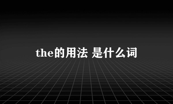 the的用法 是什么词