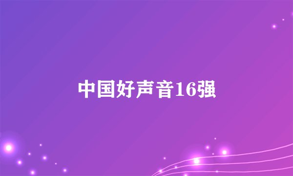 中国好声音16强