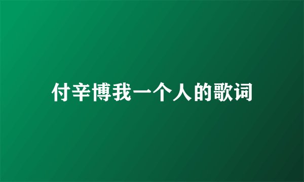 付辛博我一个人的歌词