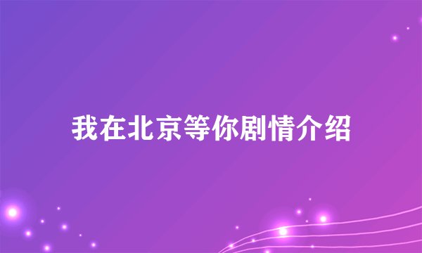 我在北京等你剧情介绍