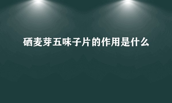 硒麦芽五味子片的作用是什么