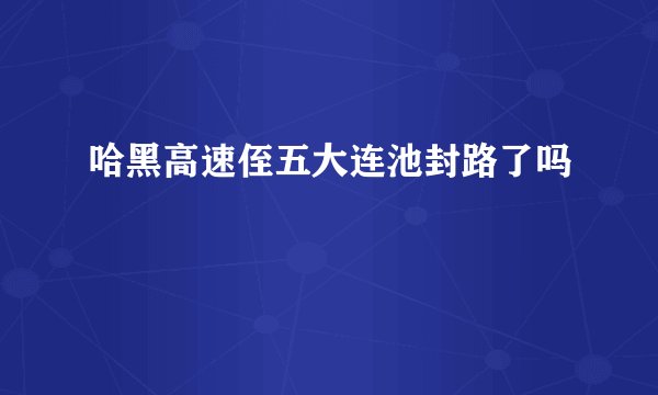 哈黑高速侄五大连池封路了吗