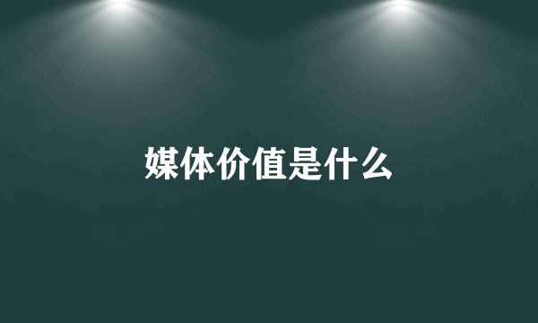媒体价值是什么