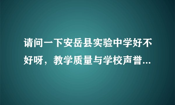 请问一下安岳县实验中学好不好呀，教学质量与学校声誉怎么样呢，去那里教书可不可以呢。