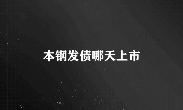 本钢发债哪天上市